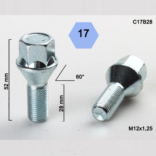﻿Varžtas 12X1.25 28 konusas