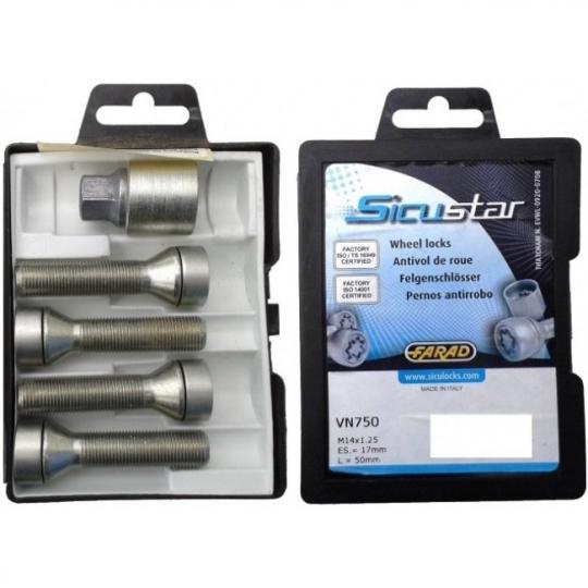 ﻿Slapti varžtai 14X1.25 50 konusas (kompl. 4 vnt)