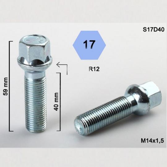 ﻿Varžtas 14X1.5 40 H17 sfera