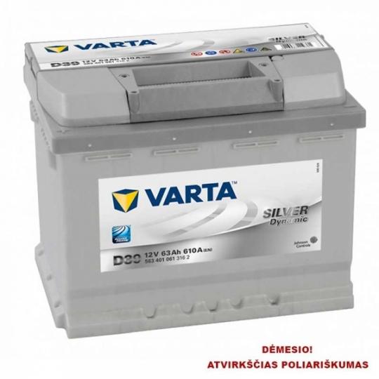 Akumuliatorius VARTA D39 63 AH 610 EN